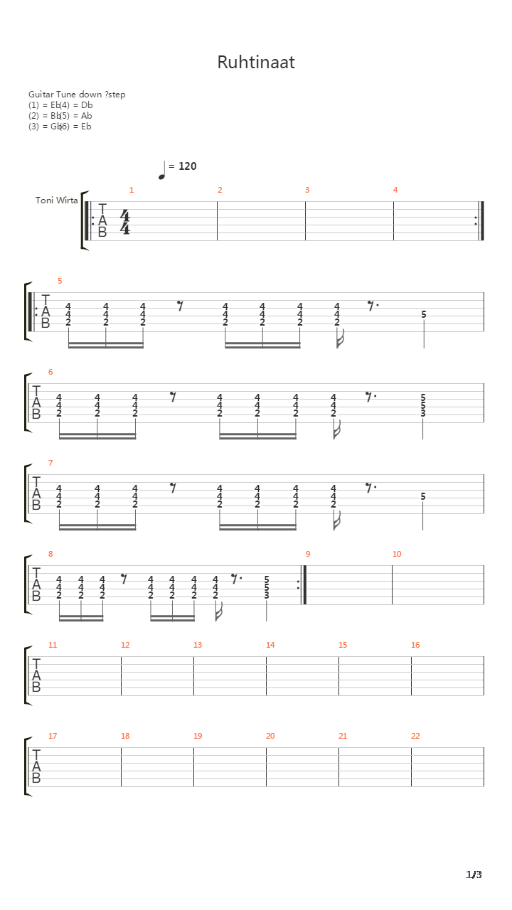 Ruhtinaat吉他谱