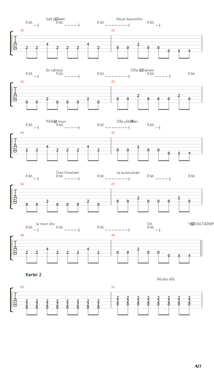 Silti Onnellinen吉他谱
