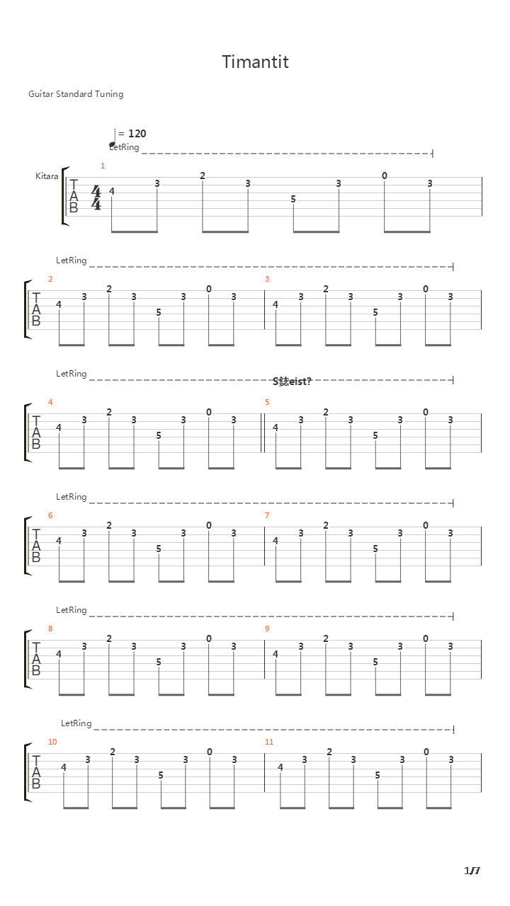 Timantit吉他谱