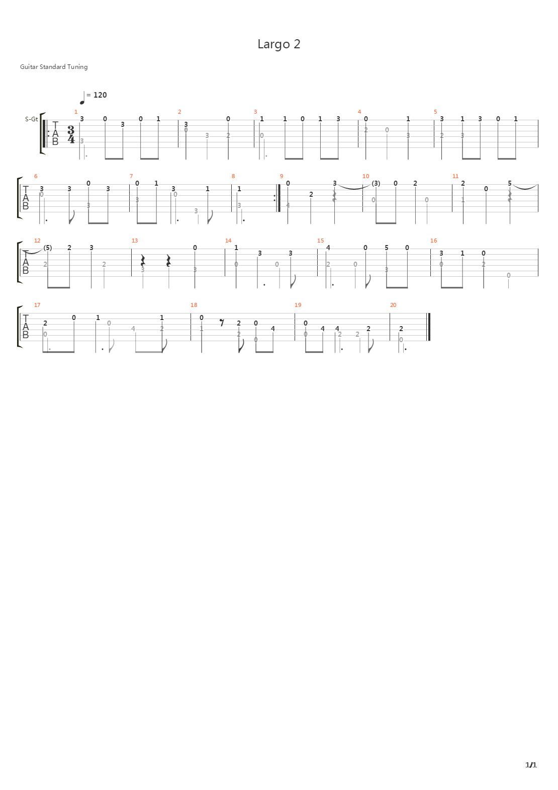 Largo 2吉他谱