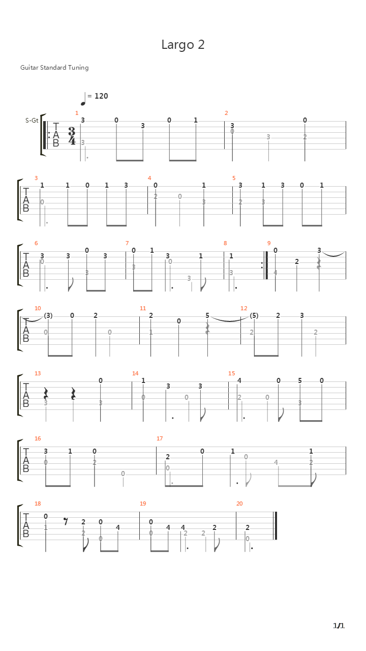 Largo 2吉他谱