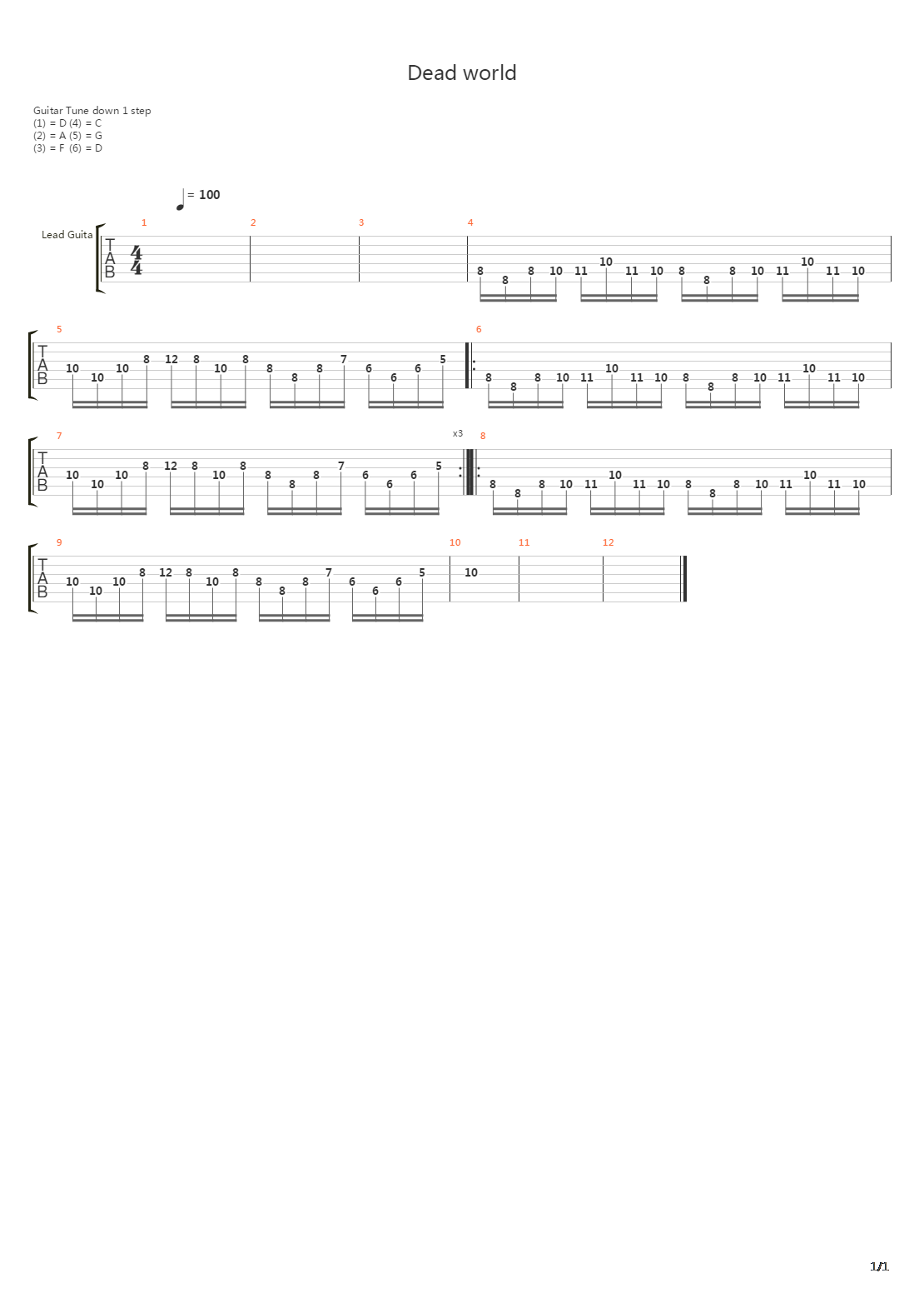 Dead World吉他谱