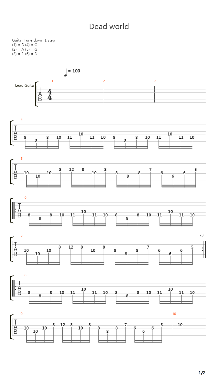 Dead World吉他谱