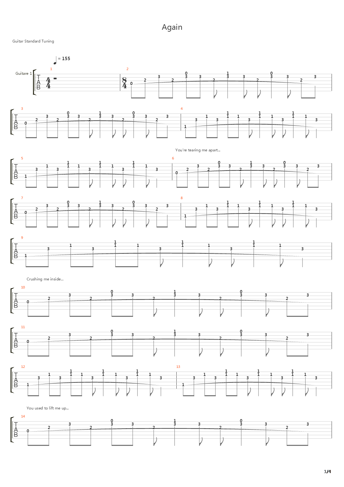 Again吉他谱