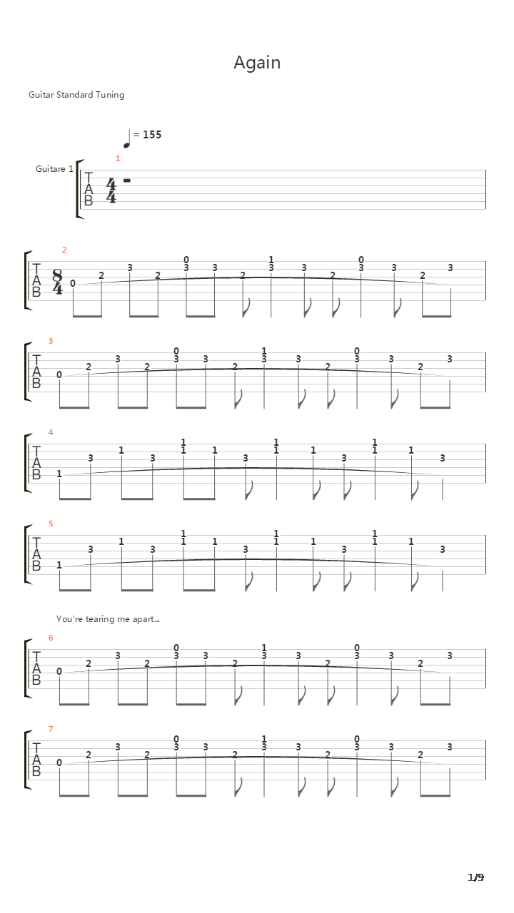 Again吉他谱