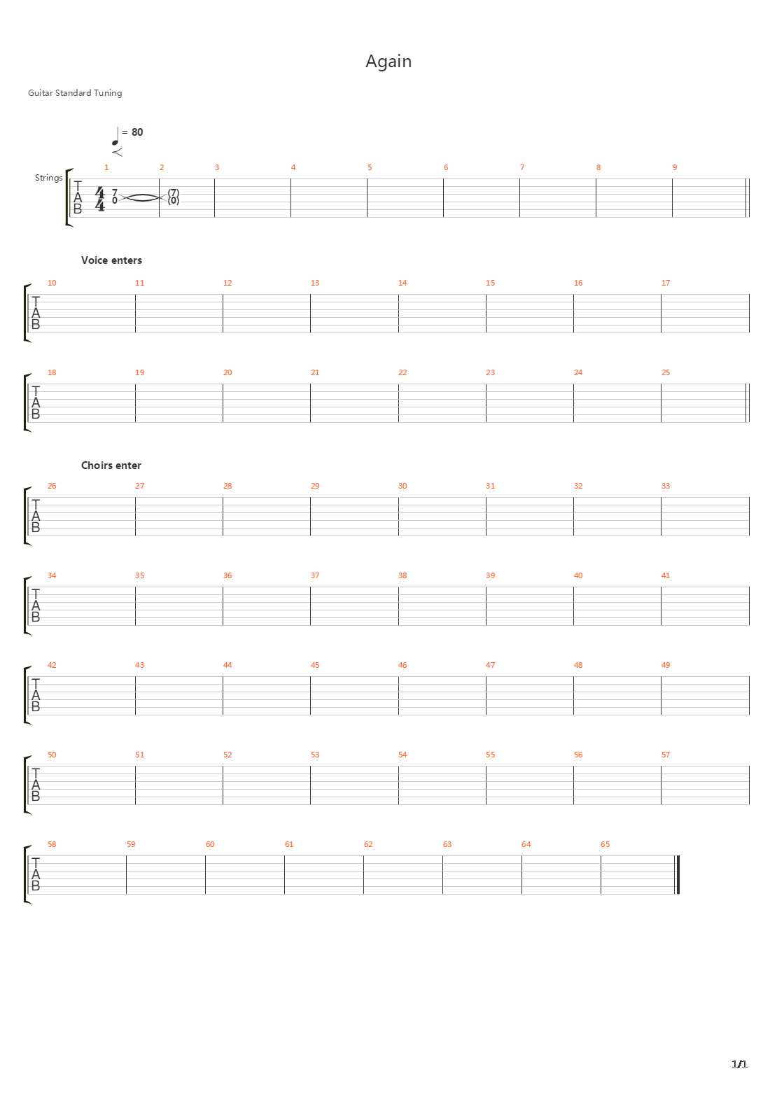 Again吉他谱