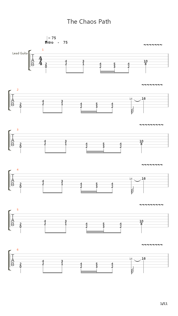 Chaos Path吉他谱