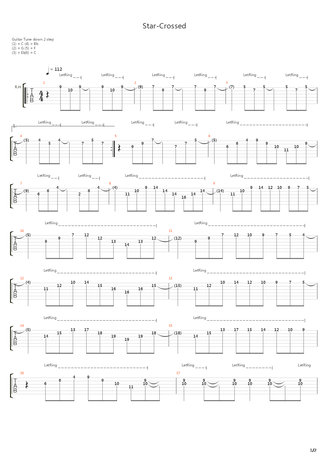 Star-crossed吉他谱