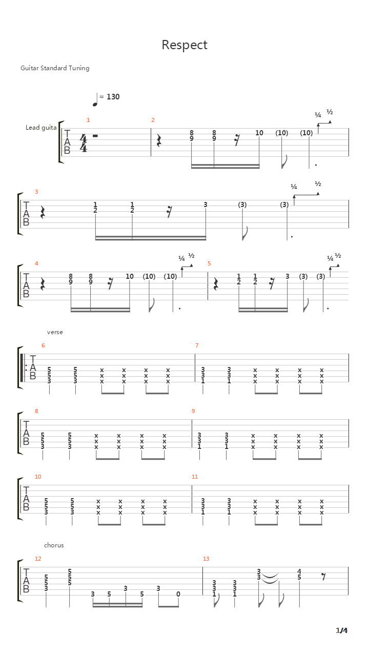 Respect吉他谱