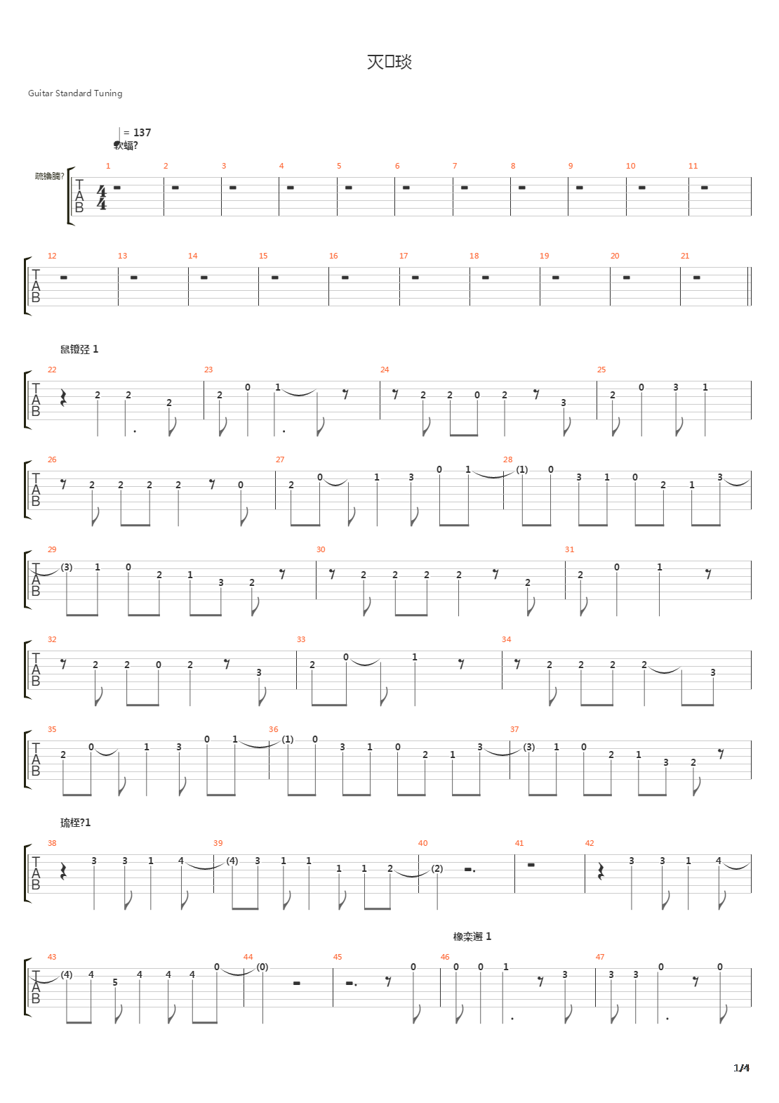 Gryaz吉他谱