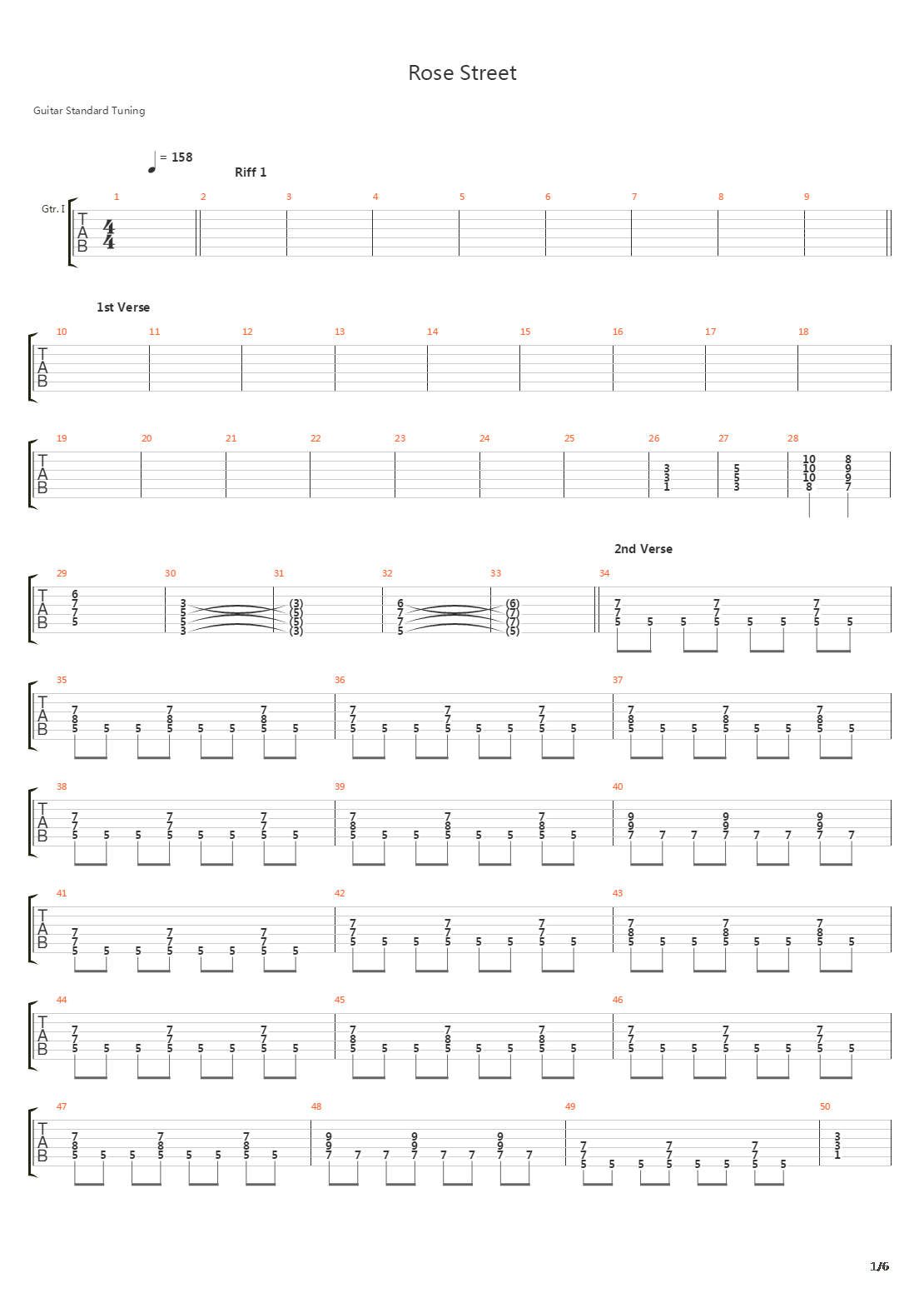 Rose Street吉他谱
