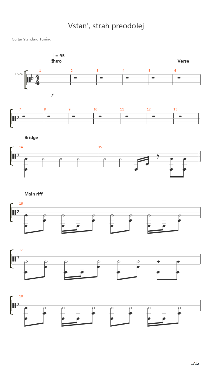 Vstan Strah Preodolej吉他谱