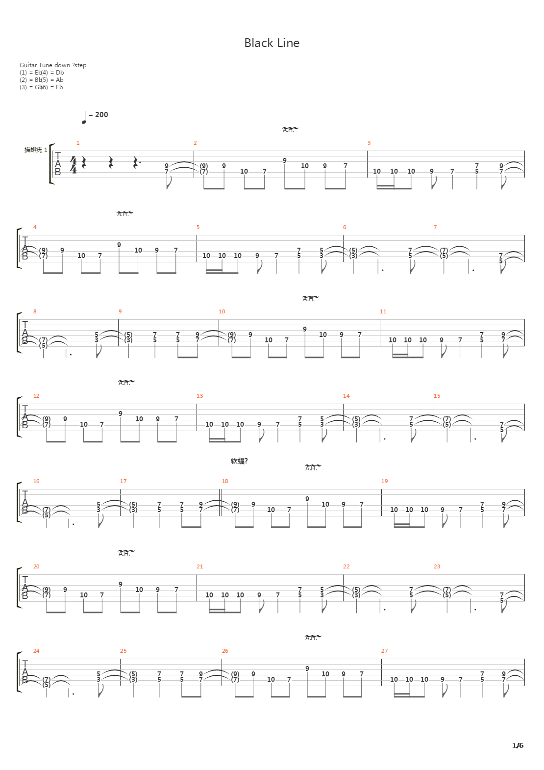 Black Line吉他谱