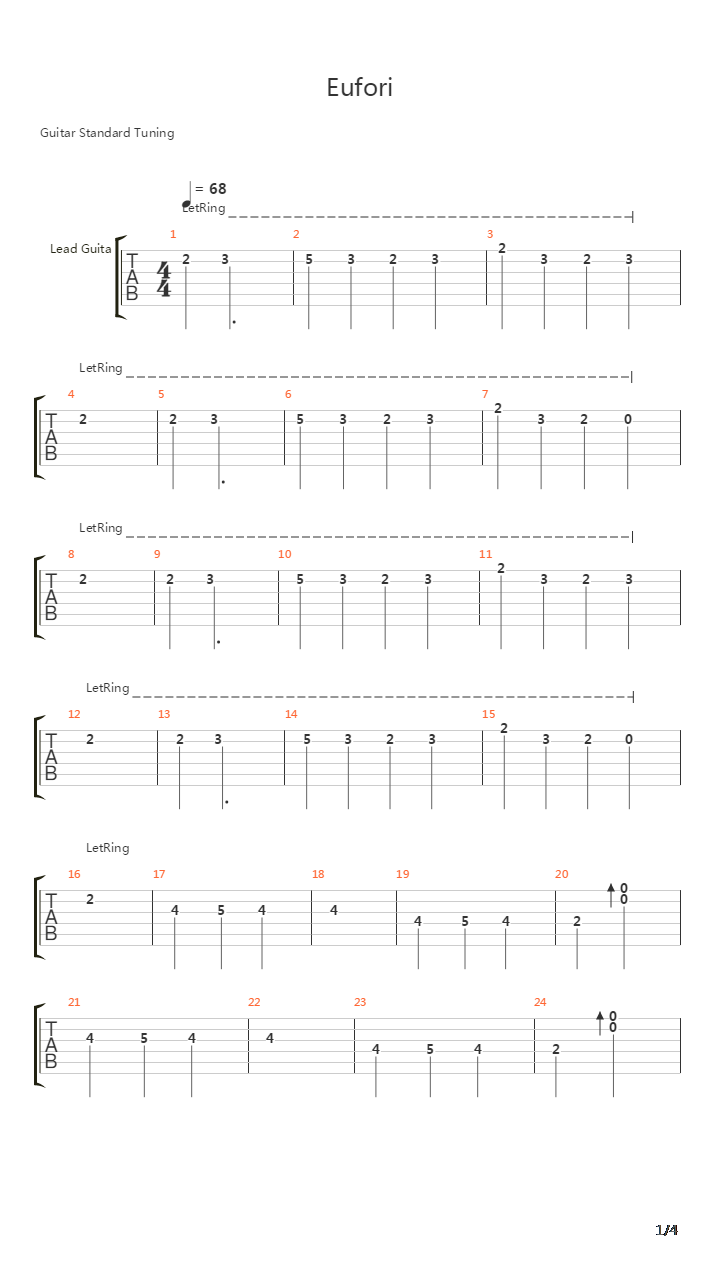 Eufori吉他谱