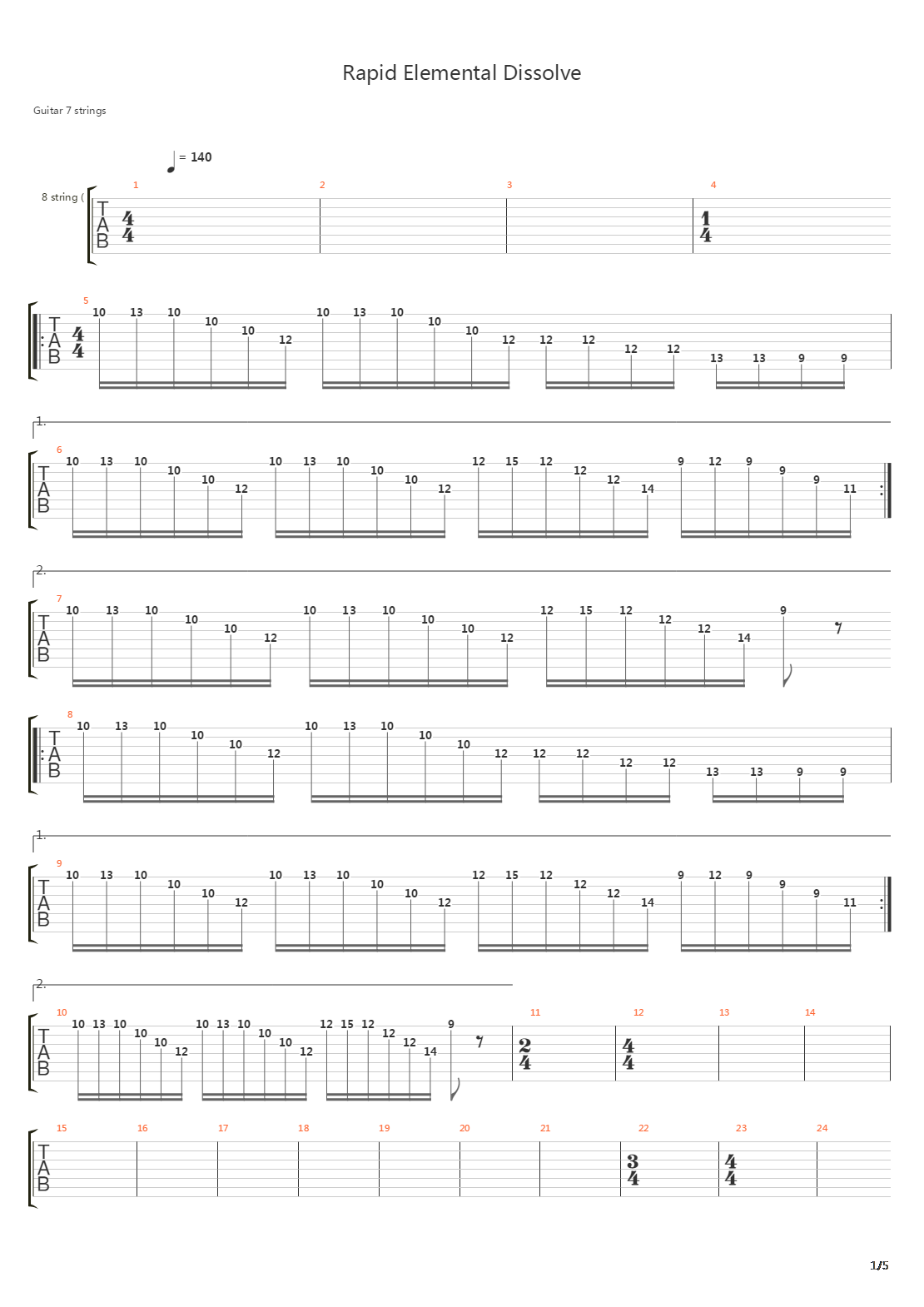 Rapid Elemental Dissolve吉他谱