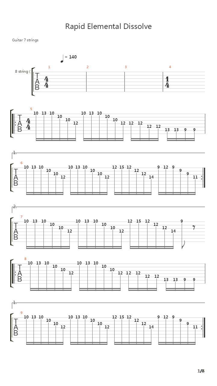 Rapid Elemental Dissolve吉他谱