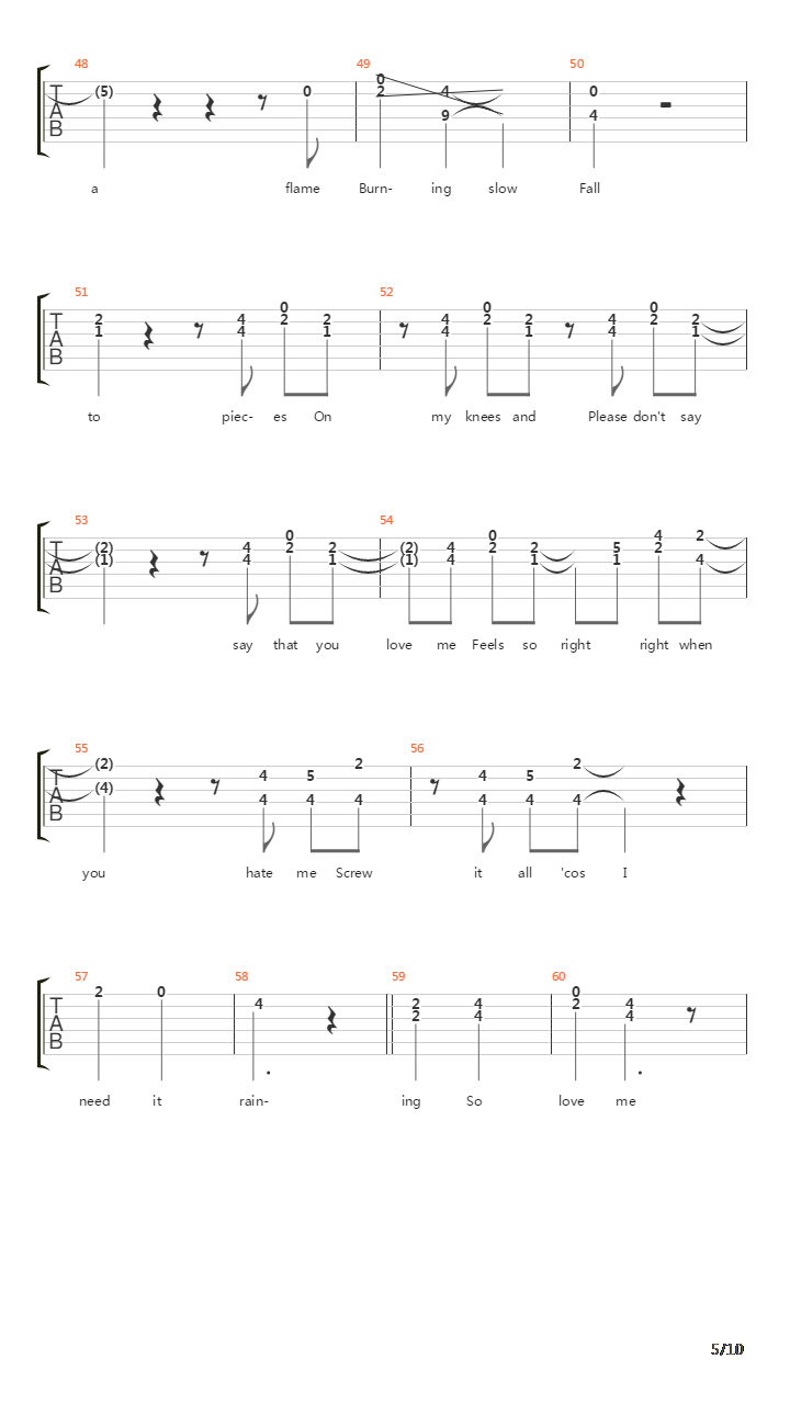 love me hate me吉他谱