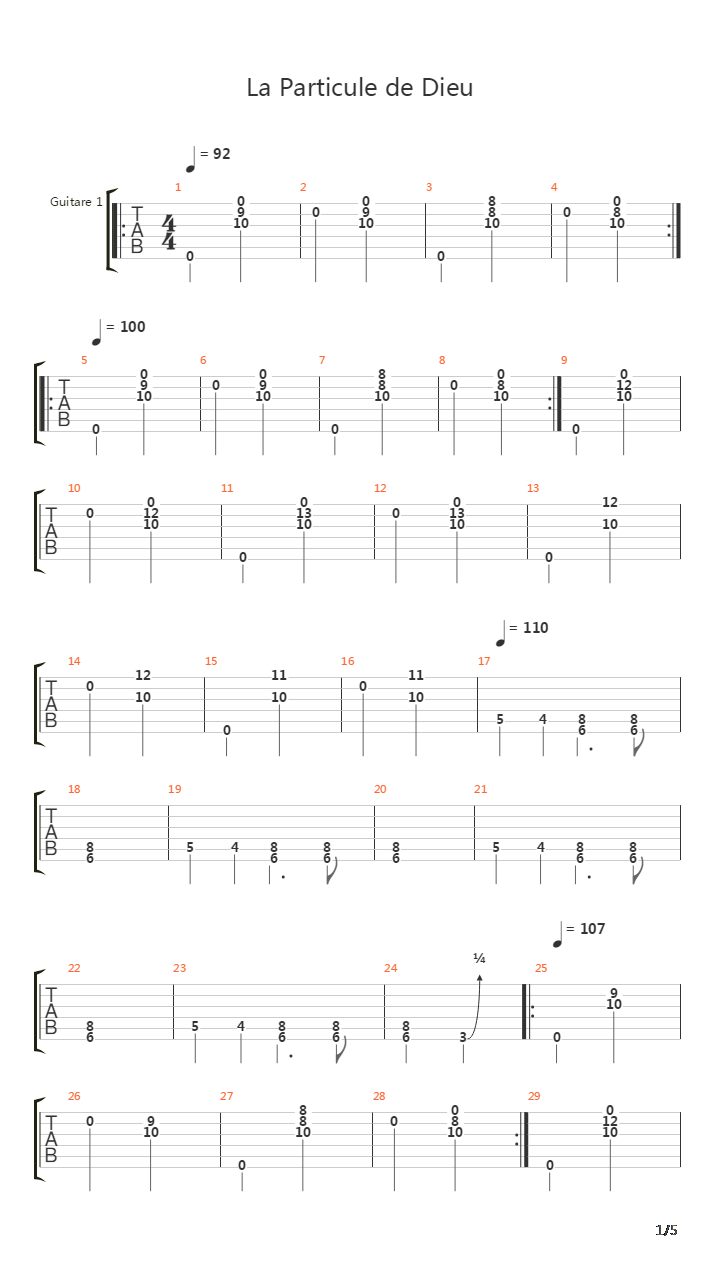 La Particule De Dieu吉他谱