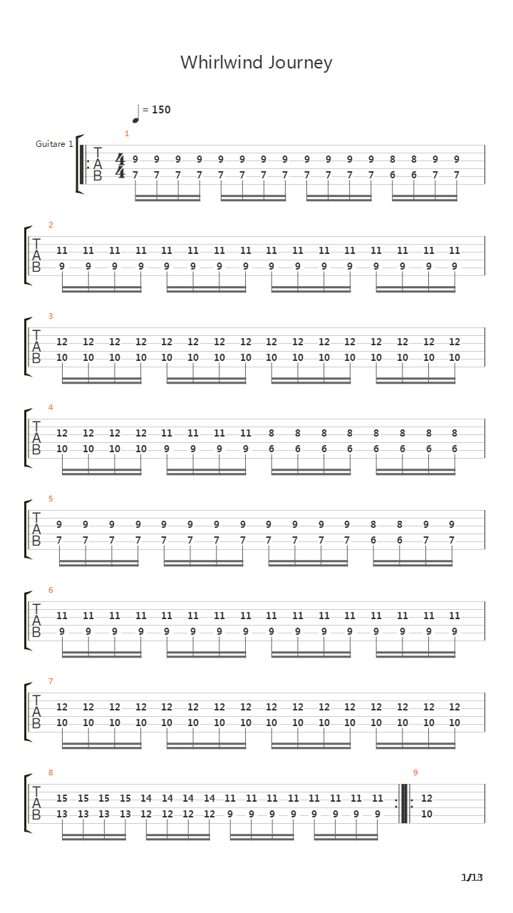 Whirlwind Journey吉他谱