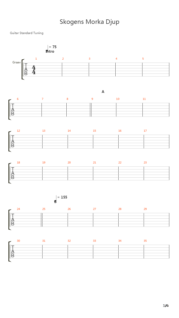 Skogens Morka Djup吉他谱