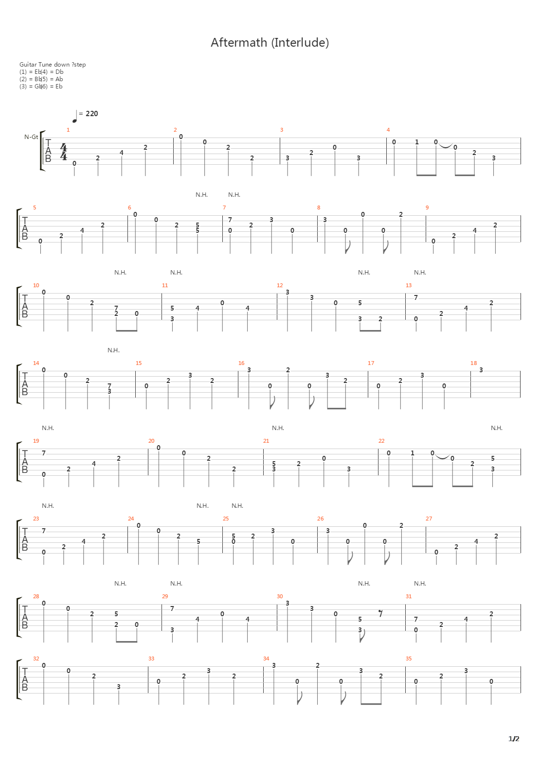 Aftermath吉他谱
