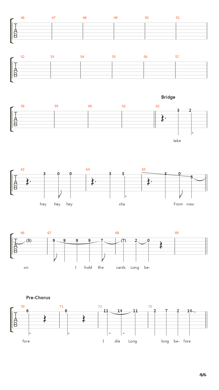 Long Before I Die吉他谱