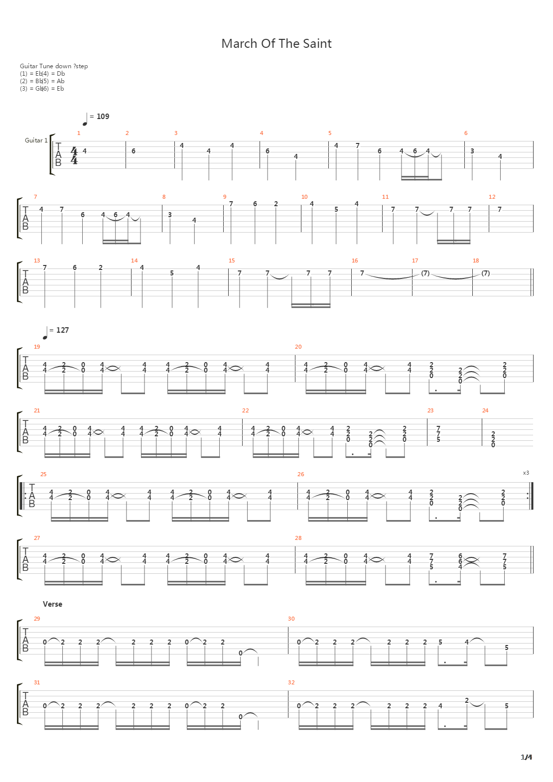 March Of The Saint吉他谱