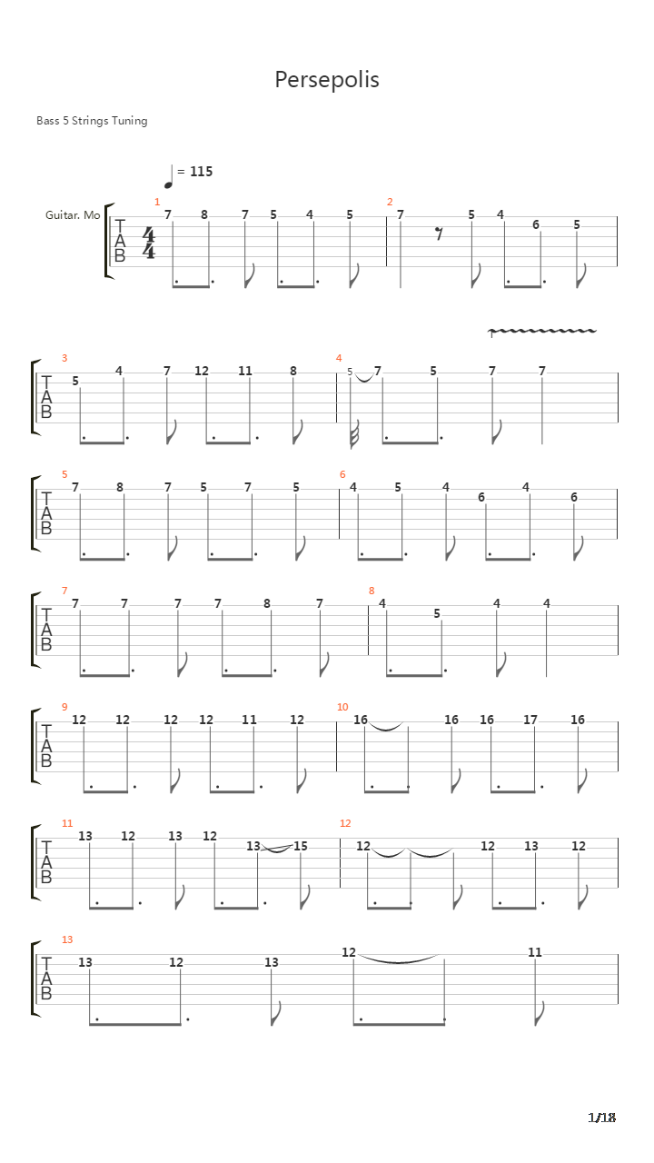 Persepolis吉他谱