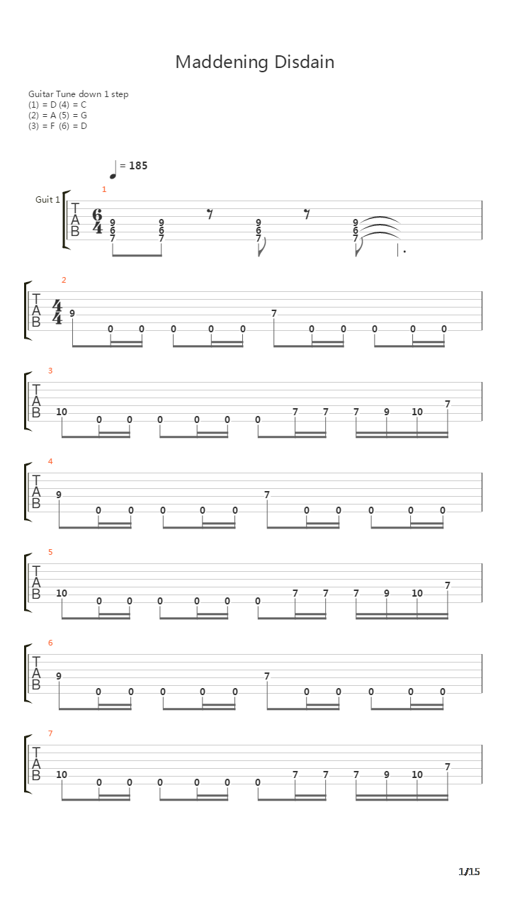 Maddening Disdain吉他谱