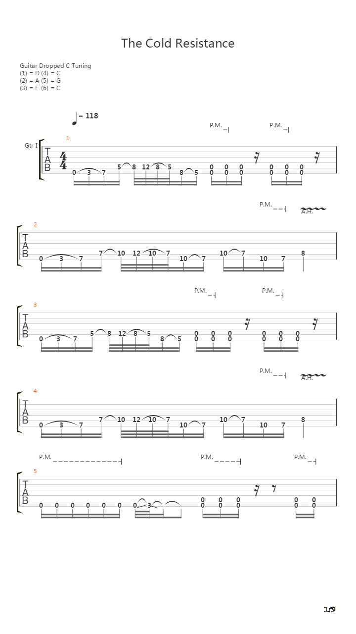 The Cold Resistance吉他谱