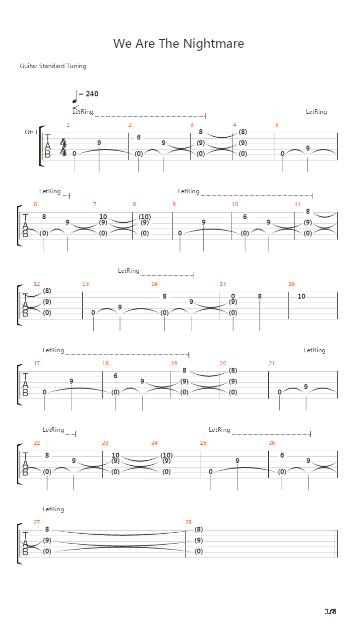 We Are The Nightmare吉他谱