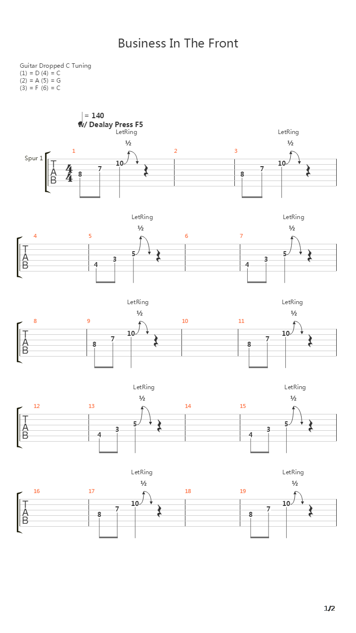 Business In The Front吉他谱