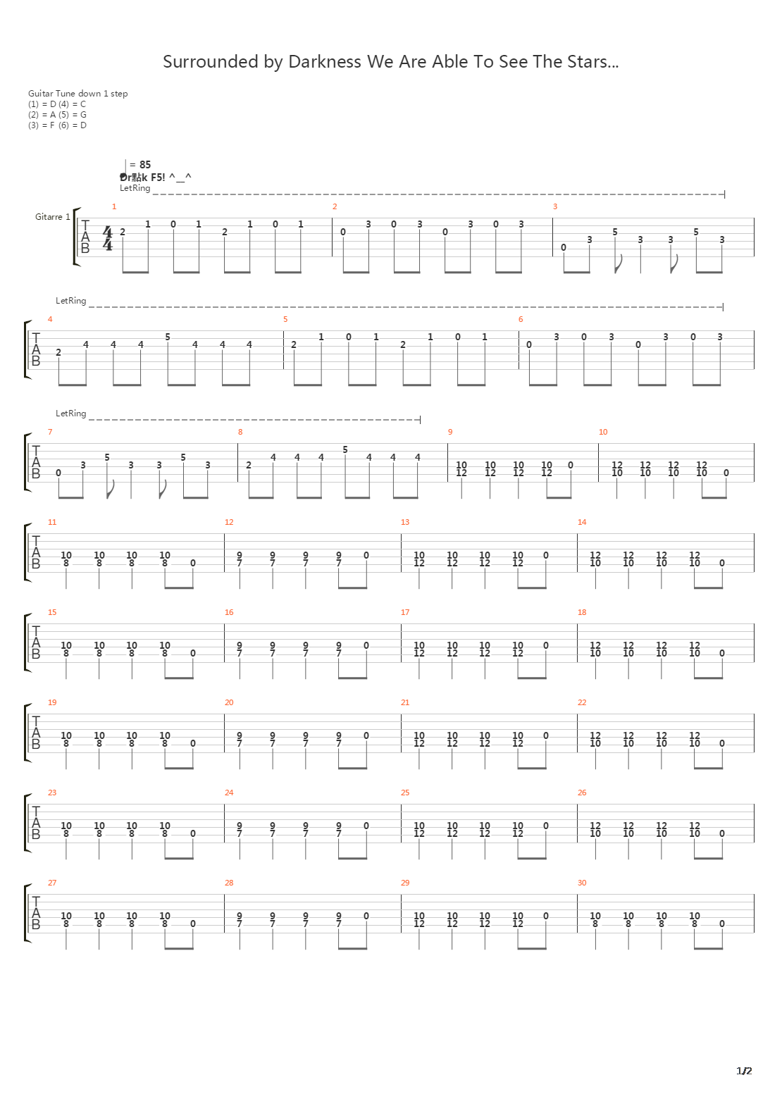 Surrounded By Darkness We Are Able To See The Stars吉他谱