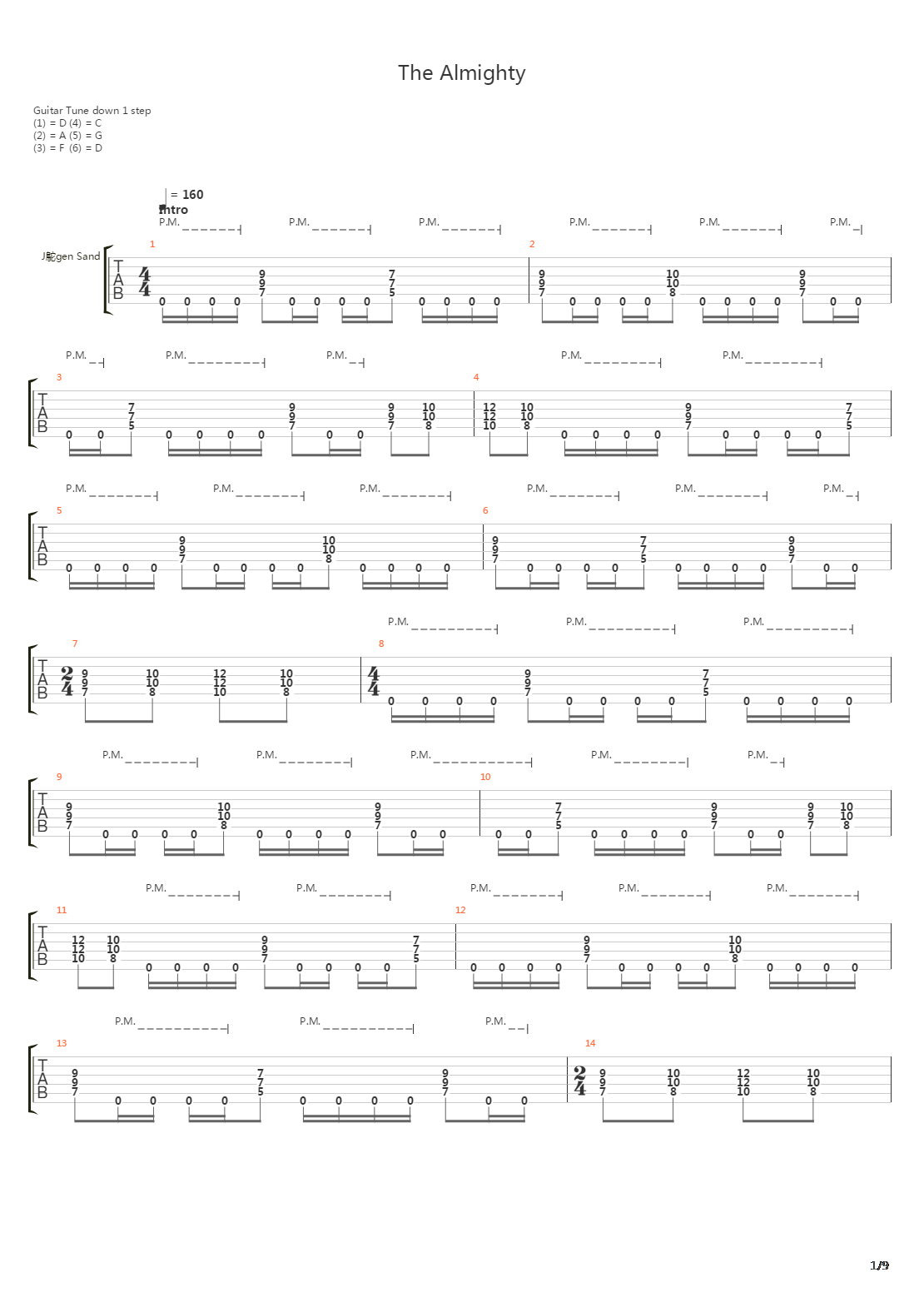 Almighty吉他谱