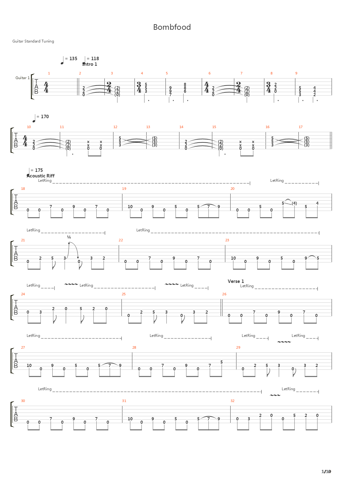 Bombfood吉他谱