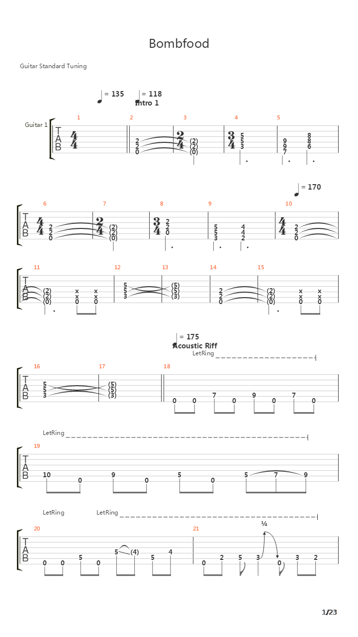 Bombfood吉他谱