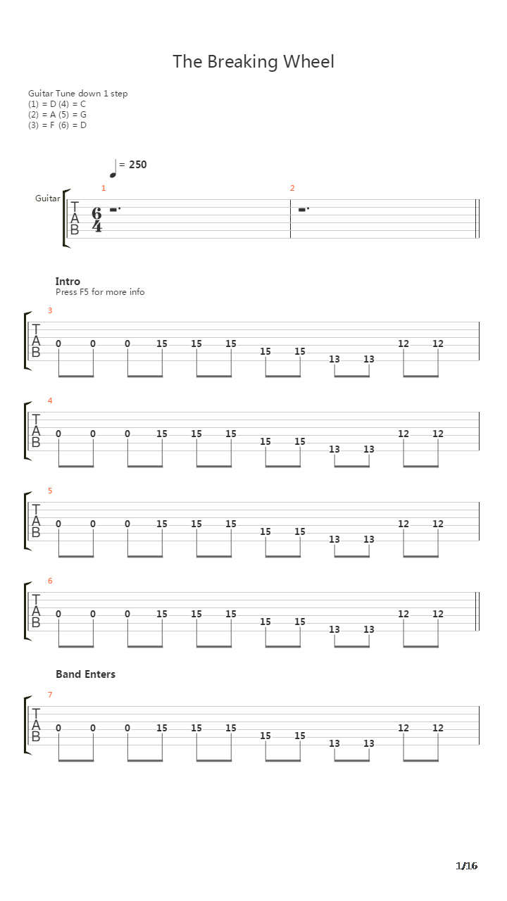 Breaking Wheel吉他谱