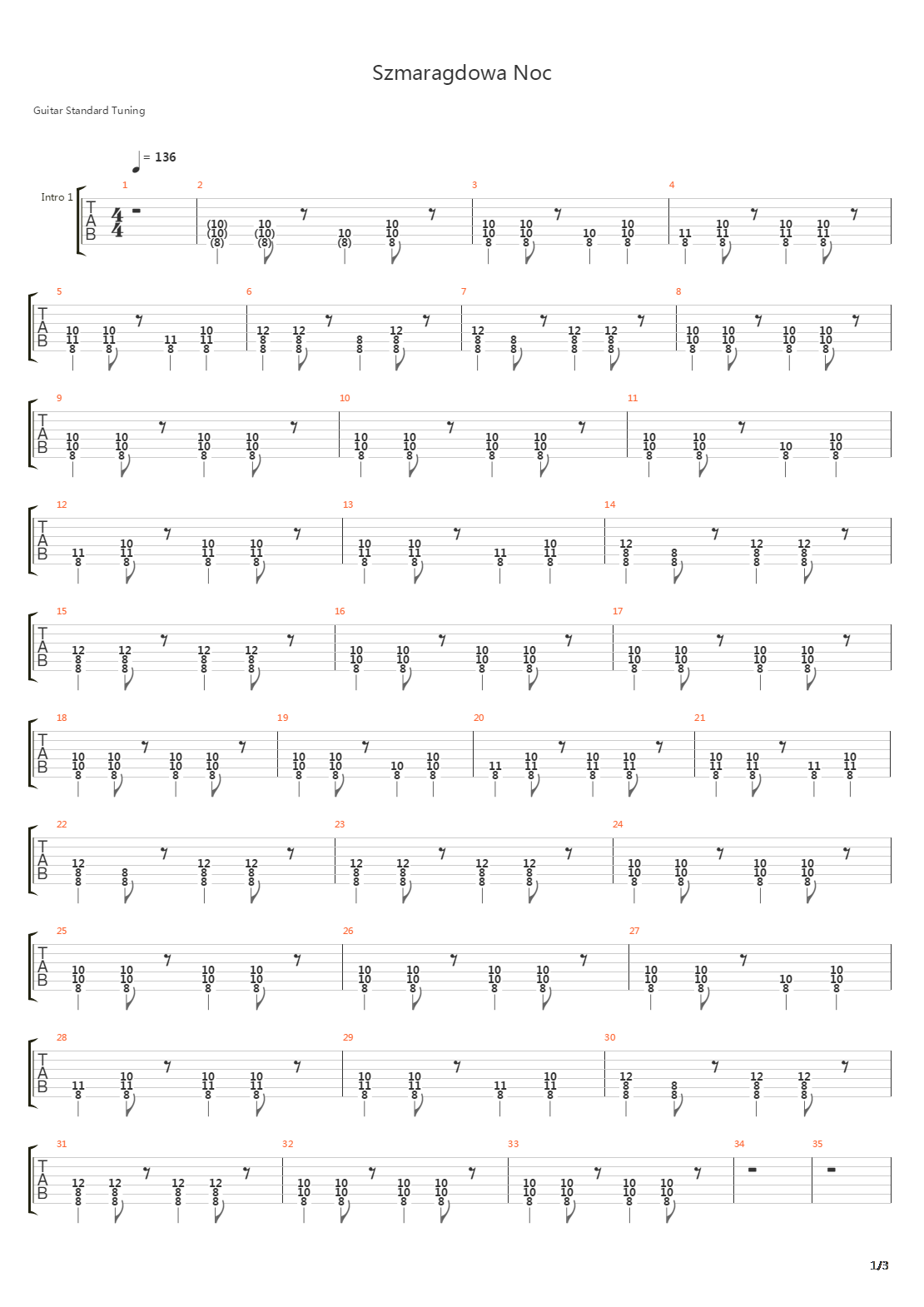 Szmaragdowa Noc吉他谱