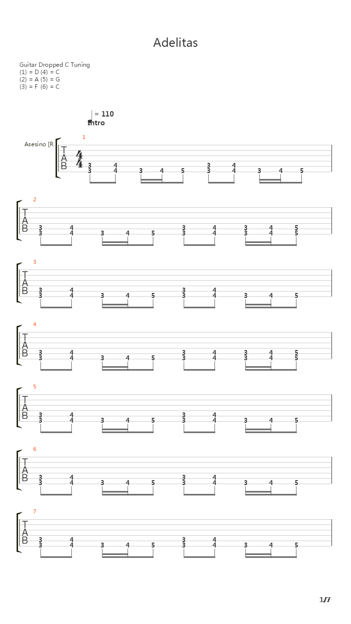 Adelitas吉他谱