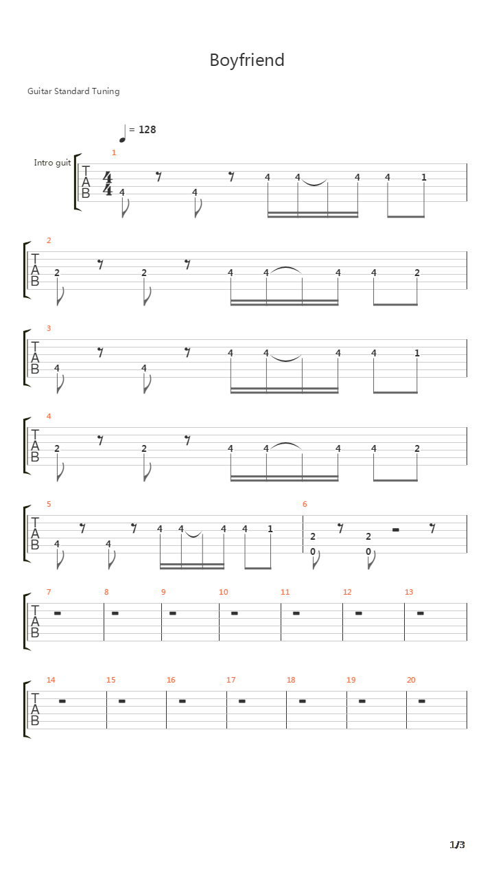 Boyfriend吉他谱
