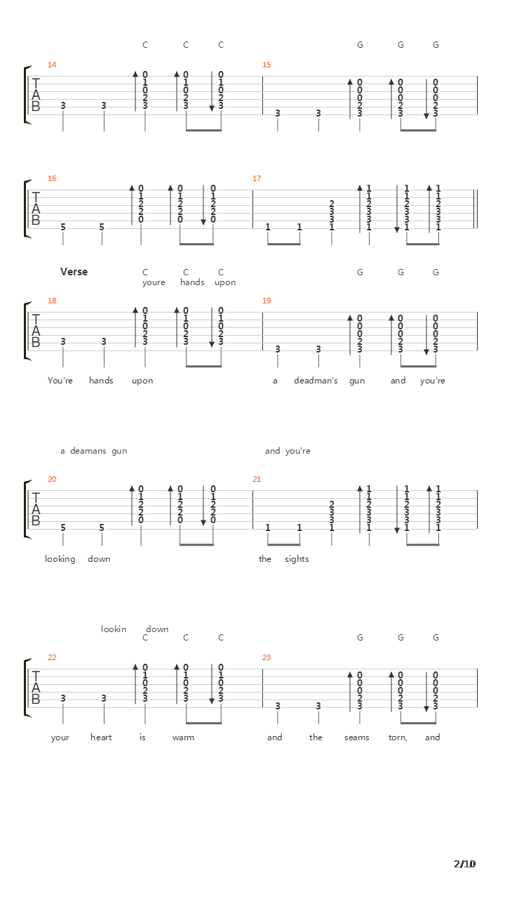 Deadmans Gun吉他谱