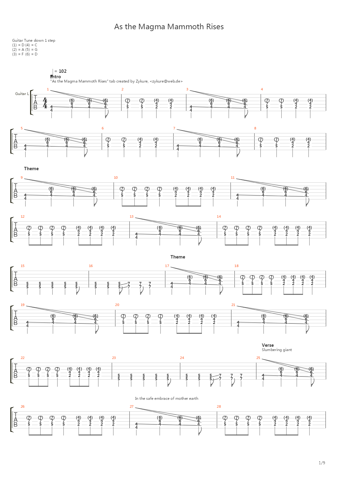 As The Magma Mammoth Rises吉他谱
