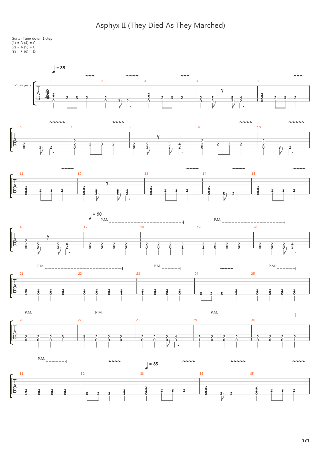 Asphyx Ii They Died As They Marched吉他谱