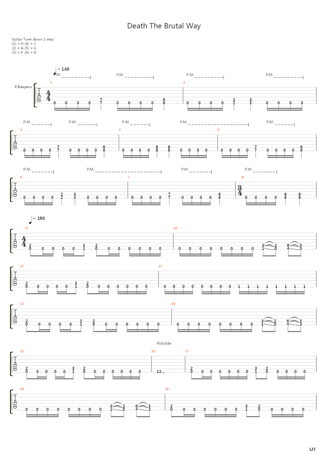 Death The Brutal Way吉他谱