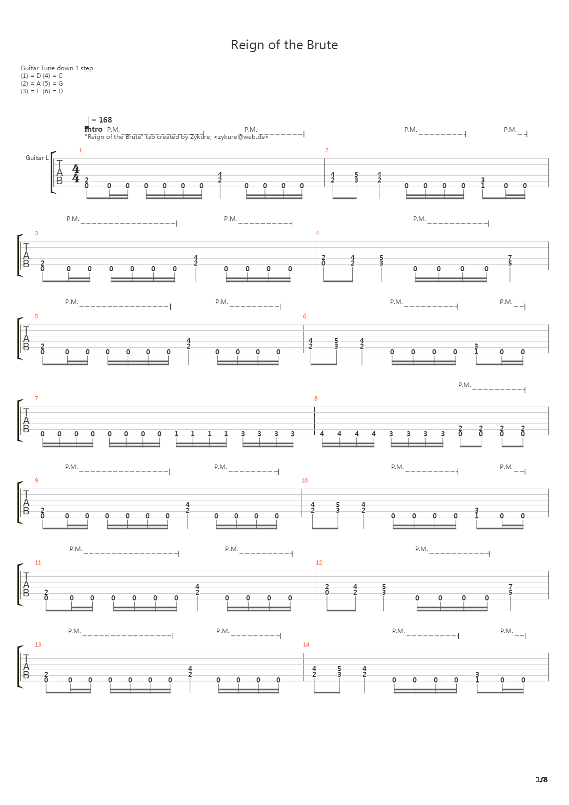 Reign Of The Brute吉他谱