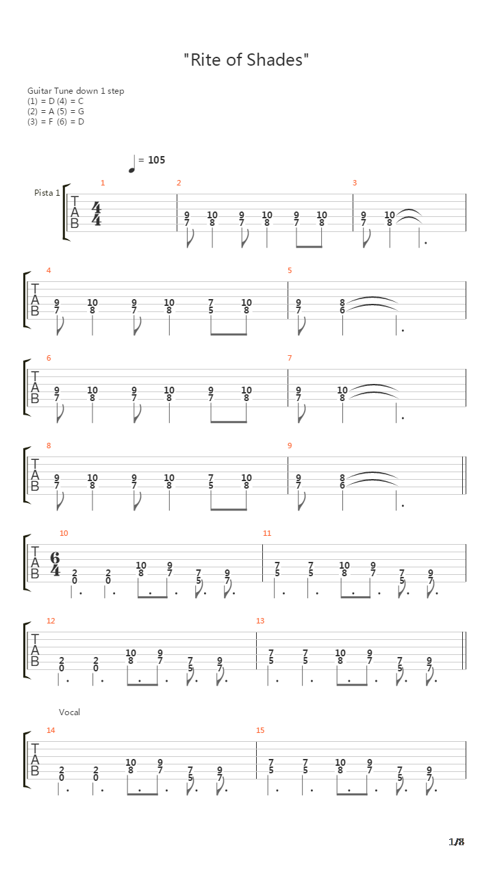 Rite Of Shades吉他谱
