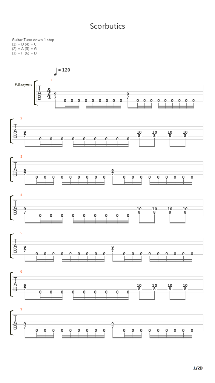Scorbutics吉他谱