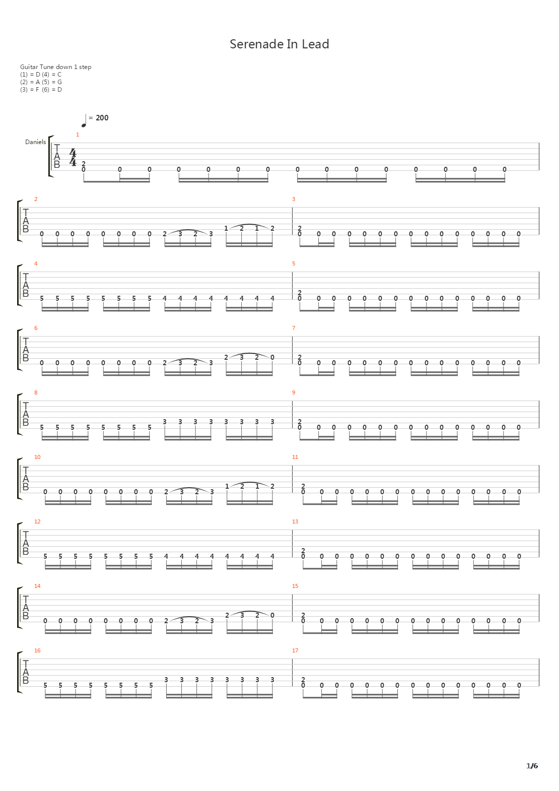 Serenade In Lead吉他谱