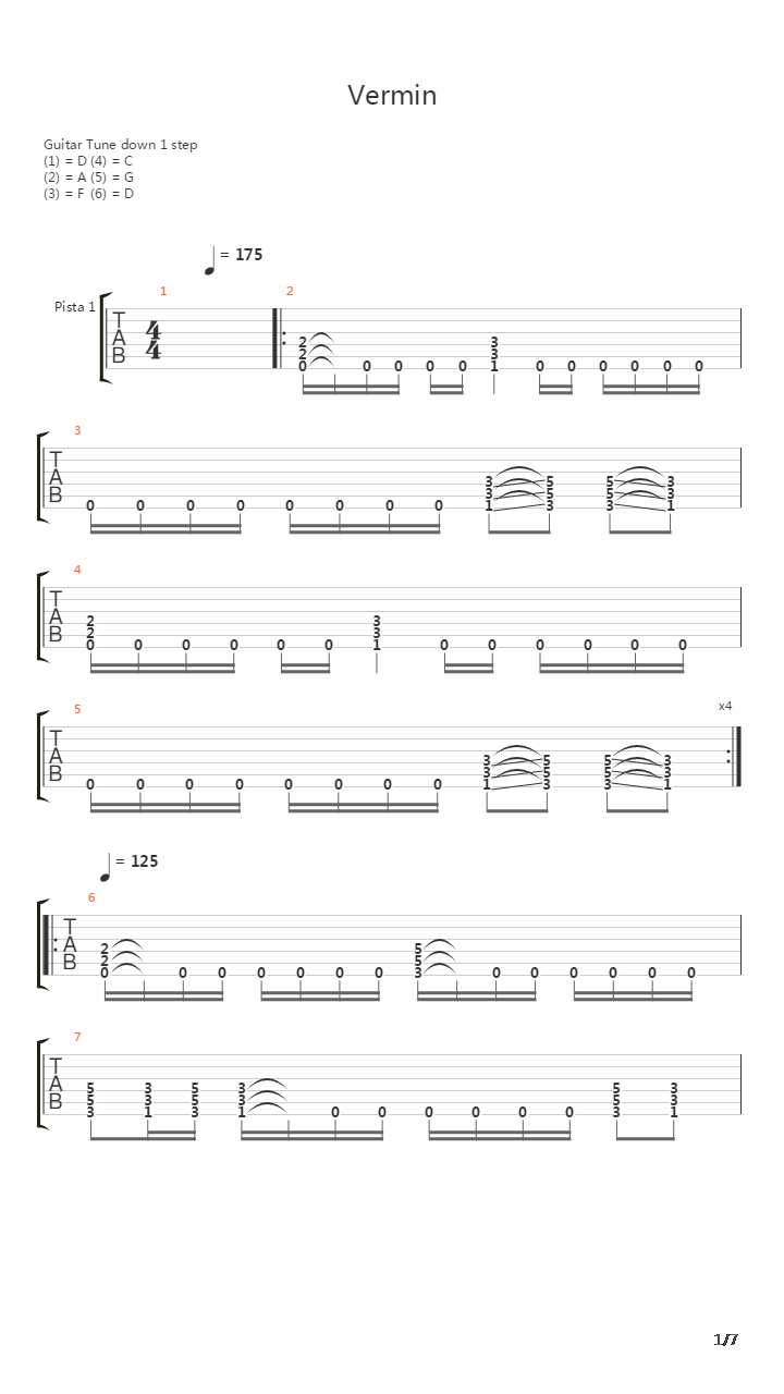 Vermin吉他谱