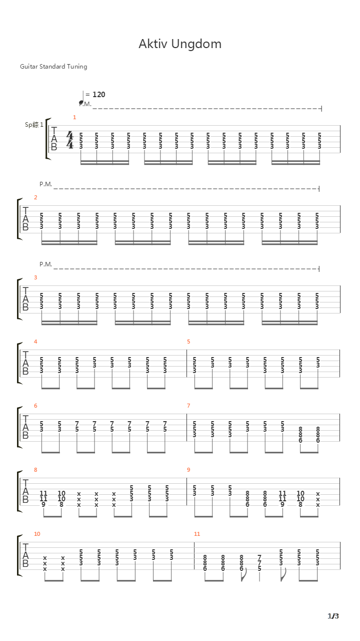 Aktiv Ungdom吉他谱